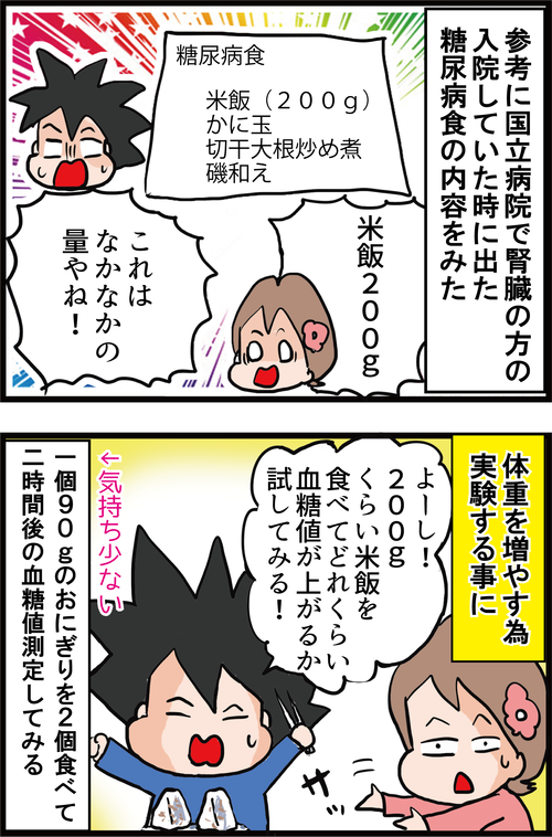 【血糖値】ガリマッチョ夫、体重を増やそうと米を増やしてみた結果…4