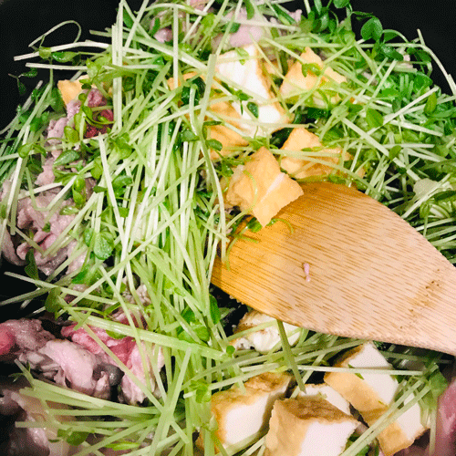 豆苗豚肉厚揚げ焼き3
