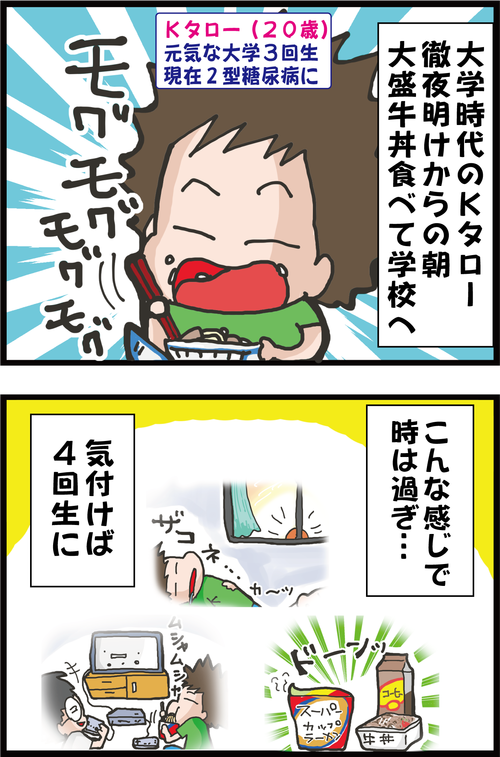 【血糖値】就活を前に突如夫を襲った病とは…?!糖尿病夫の回想記(大学時代編その2)1