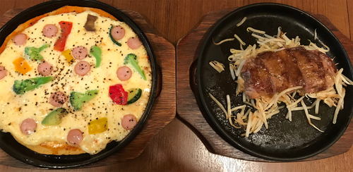 低糖質ピザ&リブロースステーキ