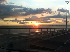 富士山と夕日