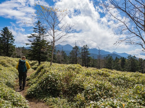 012 天狗岳が見えた。右端には編笠山､西岳か。