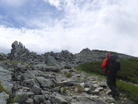 074 富士ノ折立と大汝山の鞍部に出た。