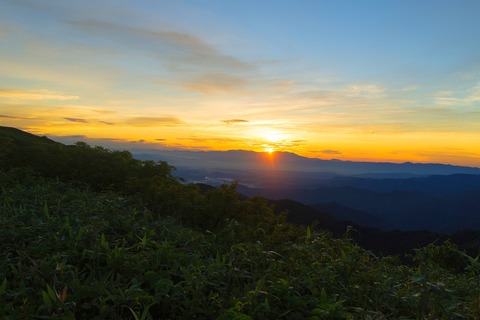 118 大朝日岳と西朝日岳の間から出たようだ。