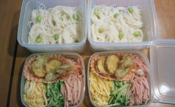 そうめん弁当 今日もドタバタと そうめん弁当 今日もドタバタと