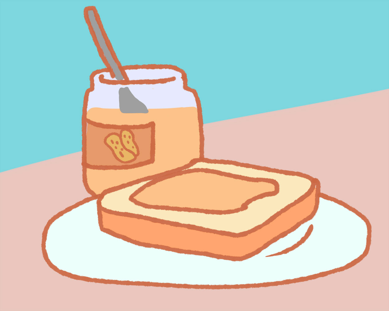 ピーナッツバターとトースト ラクガキフリー素材