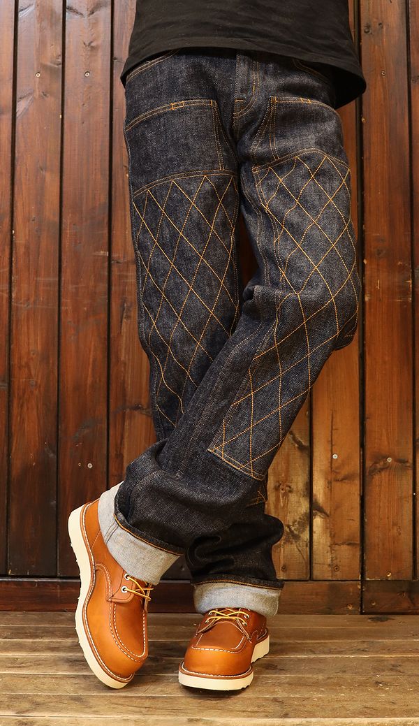 児島ジーンズから13ozダブルニー ストレート ストレッチパンツが