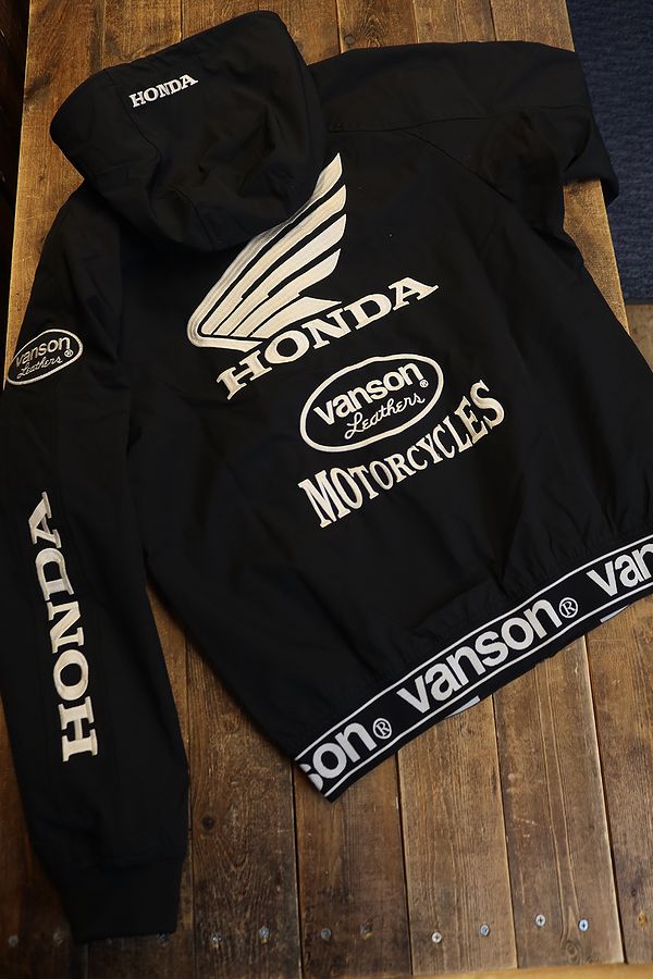 HONDA VANSON コラボ 三層ストレッチ フルジップパーカー M VANSON×HONDAコラボ】三層ストレッチZIPパーカー | 店舗から探す,5号店