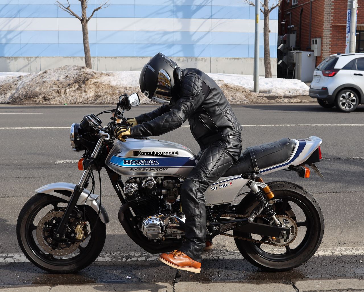 希少XLサイズ KADOYA ステルスレーシングレザージャケット ブラック