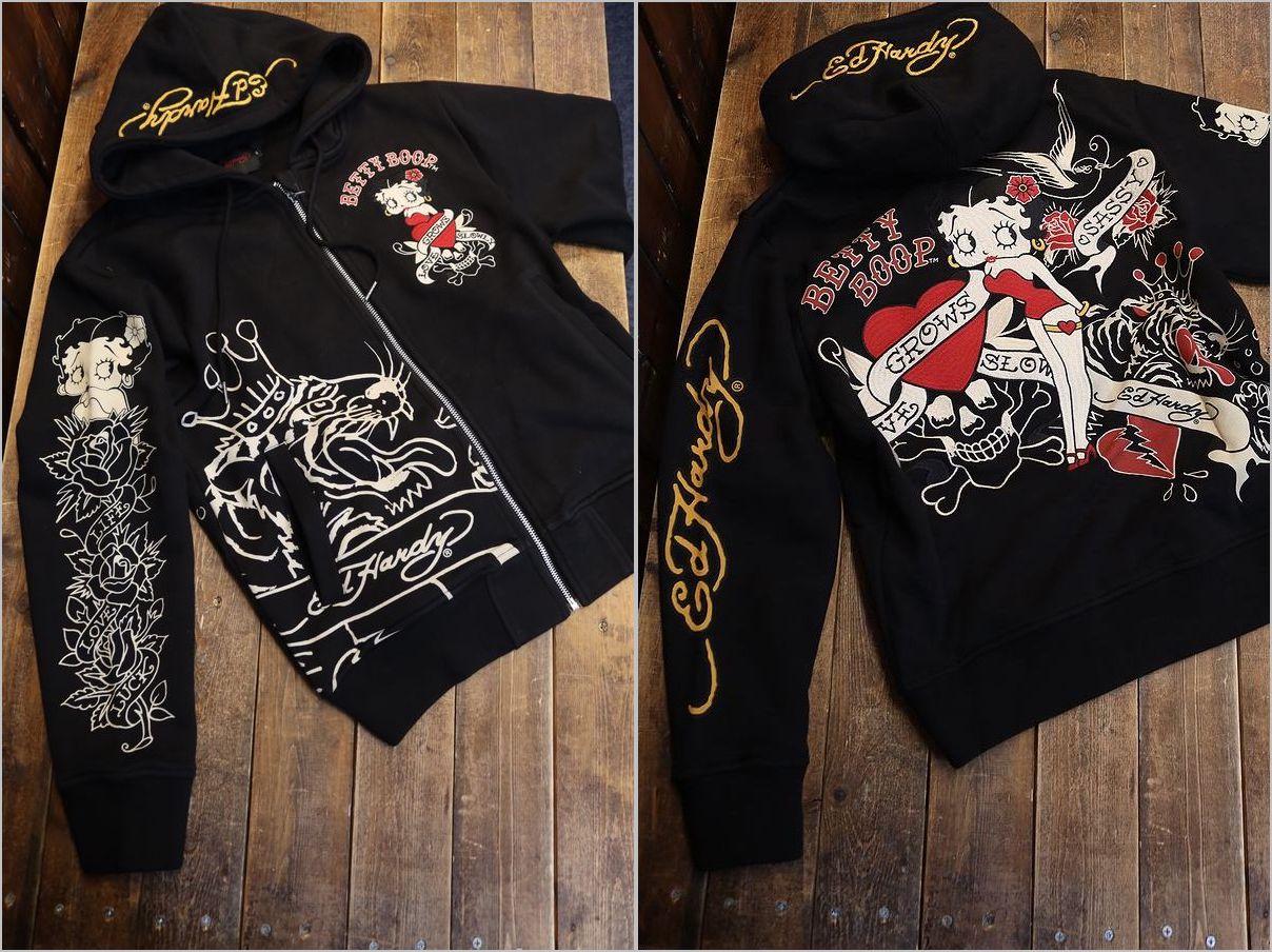 BETTY BOOP×ED HARDYから刺繍 裏毛フルZipパーカー入荷！ : バイク 