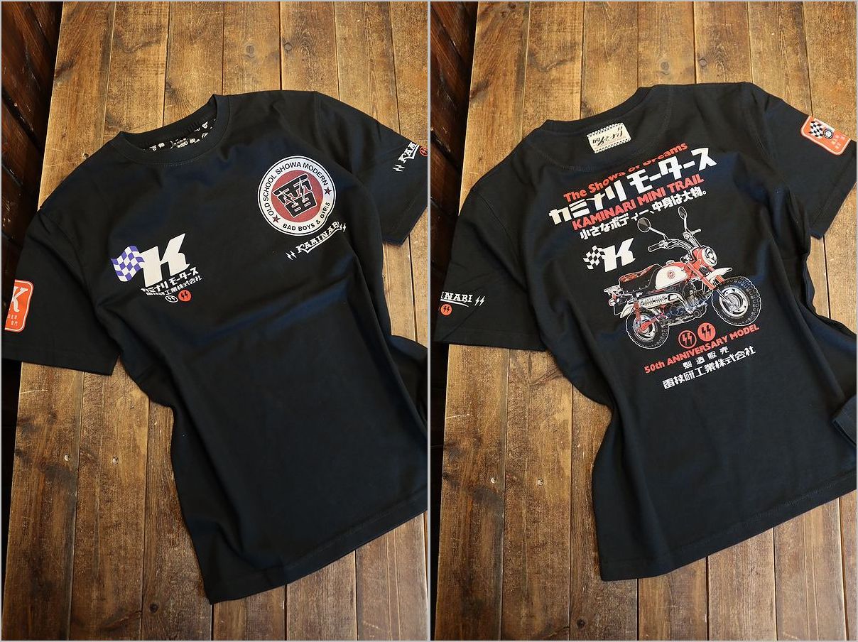 カミナリモータースからZ50モンキーをモチーフにしたTシャツが登場 