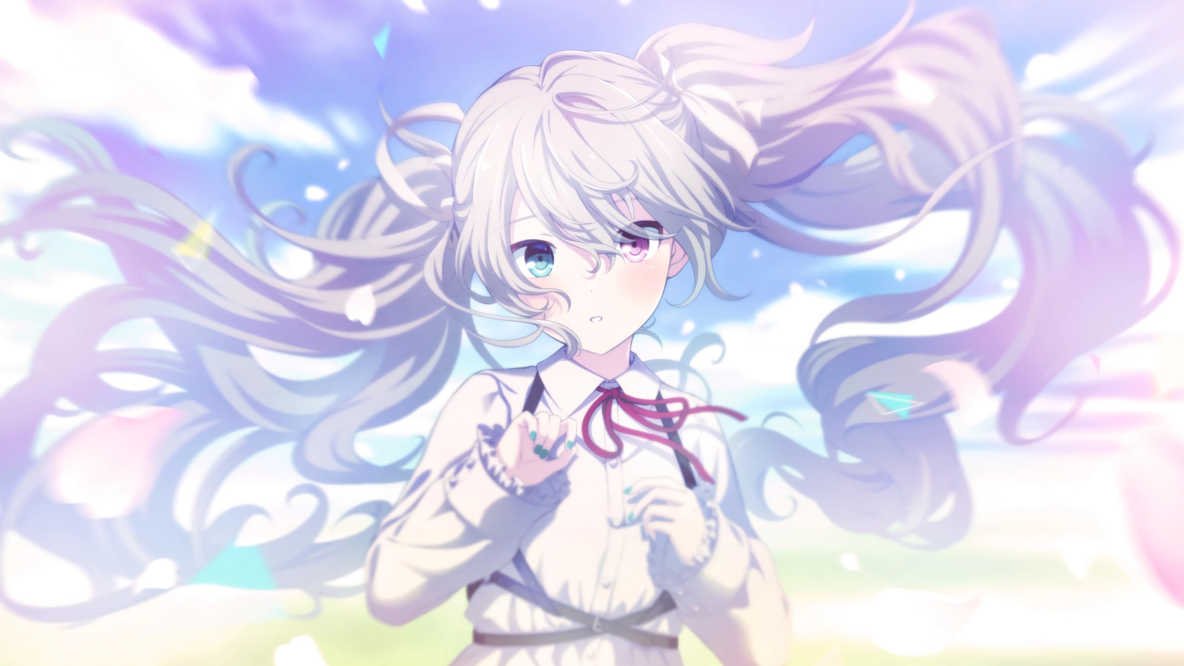 初音ミク 風に舞う花びらの中で プロセカ ２次元女子の壁紙をひたすら大量に作りまくる 高画質