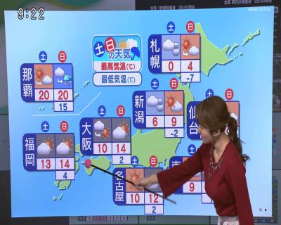 吉井明子キャスター　ニットの巨乳、横乳天気予報！！【GIF動画あり】