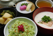 100211抹茶ご飯と粕汁