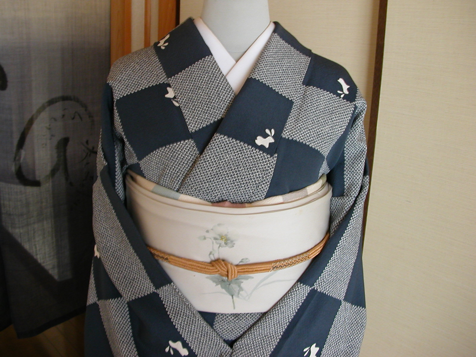 袷 ウサギの小紋 : 一期一会のこころ