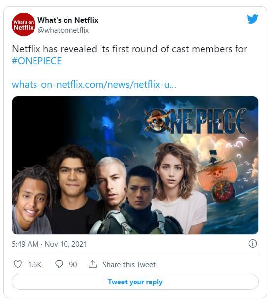 海外の反応 One Piece がnetflixで実写ドラマ化へ メインキャストも発表 海外の反応まとめ 11月10日夜分 Fate雑記 士凛特化 あるふぁ