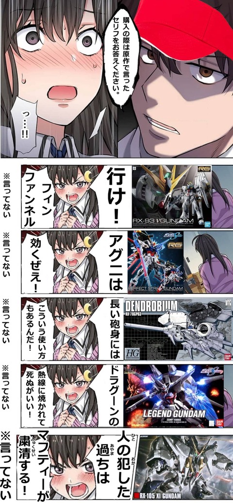 画像 ガンプラ店員 購入には原作で言っていたセリフを答えてください ガンダム記事 スレまとめ 9月17日夜分 Fate雑記 士凛特化 あるふぁ 画像 ガンプラ店員 購入には原作で言っていたセリフを答えてください ガンダム記事 スレまとめ 9月17日夜分 Fate雑記 士凛特化 あるふぁ