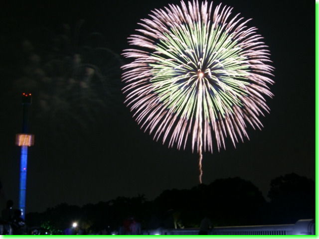 片肺エンジンのhappy Flight Blog 狭山公園からみた 西武園花火大会 しょの２