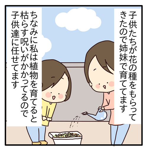 花を育て始めた子供達が初の間引きをしたら…