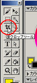 ツールボックス内のクロップツール
