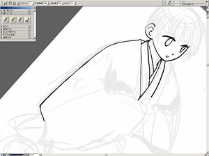 拡大かつキャンバスが回転した状態