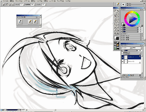 ペン入れ最中の様子