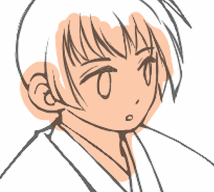 顔を地塗りした状態