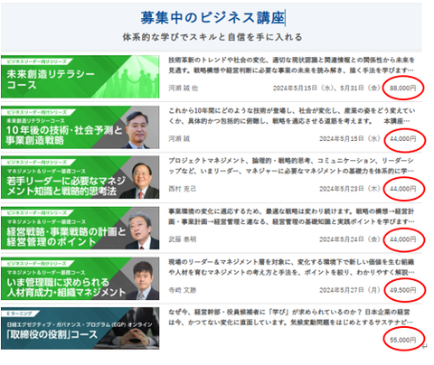 日経ビジネススクール 講座