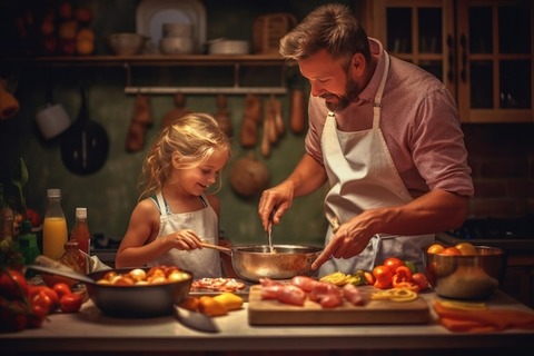 父と娘　キッチン