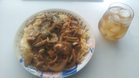 焼き鳥パスタ (2)