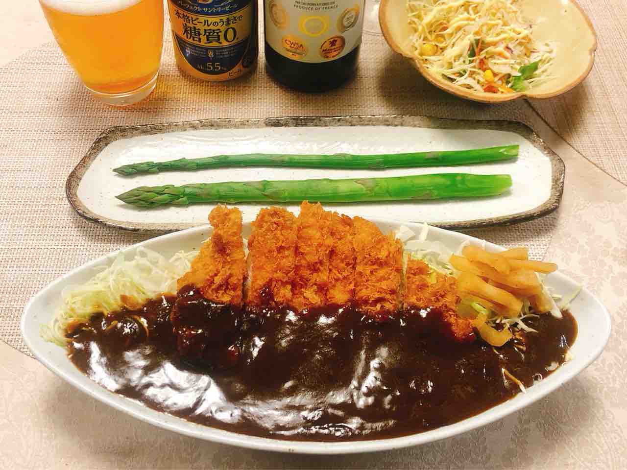 かつやのカツカレー弁当 さぬきのめざめ サラダ 家ごはん No 16の日常