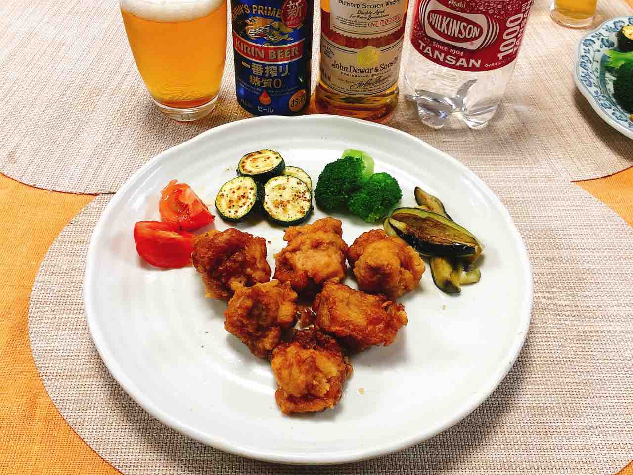 南部鶏の唐揚げ 野菜のガルニ ハイボール 家ごはん No 16の日常