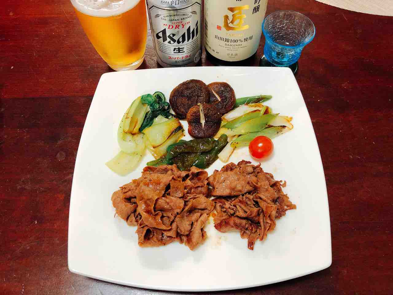 牛焼肉 チンゲン菜 ピーマン ネギ 椎茸炒め 家ごはん No 16の日常