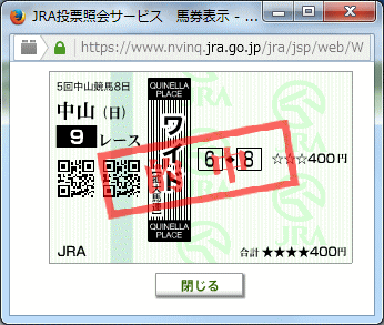 ホープフルS2015馬券−ワイド