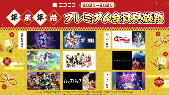 ニコニコアニメ年末年始企画第2弾