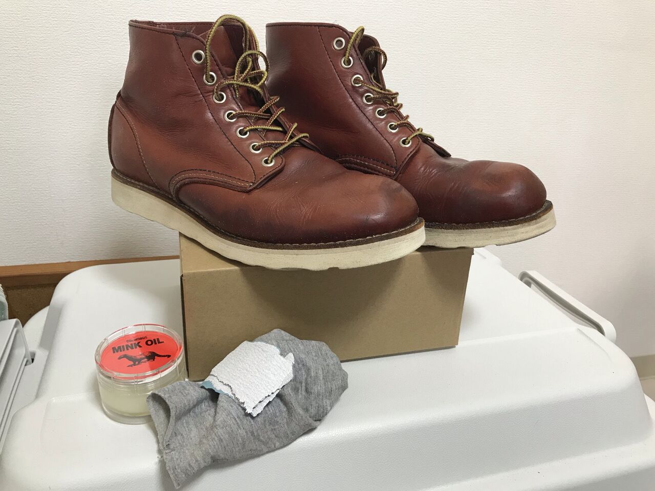 ホーキンス ワークブーツの手入れ ソールもきれいに キャンピングkt Diyブログ