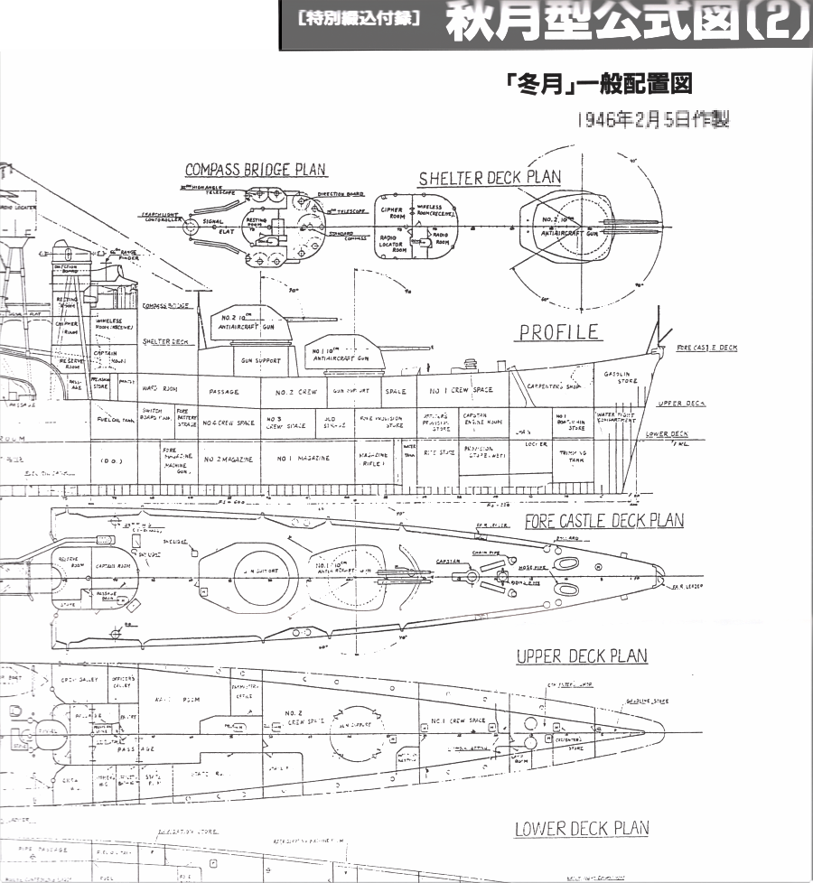 フジミ 1/700 日本海軍駆逐艦「秋月」 完成品 AKIZUKI FUJIMI
