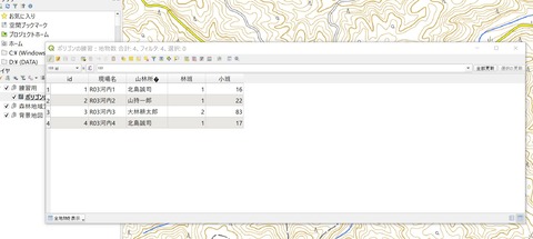 属性テーブルパネル