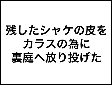 鮭の皮投げる
