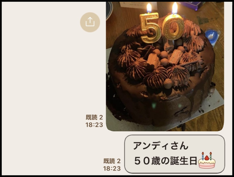 旦那50歳の誕生日ケーキ