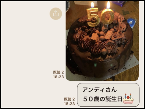 旦那５０歳の誕生日ケーキ