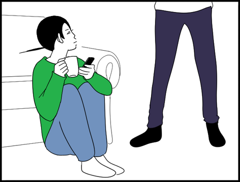 旦那を見上げる
