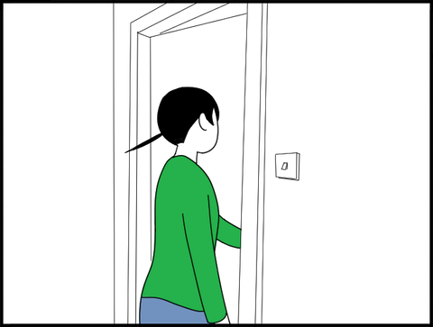 寝室に入るホリ