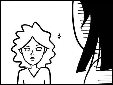 母を見つめる