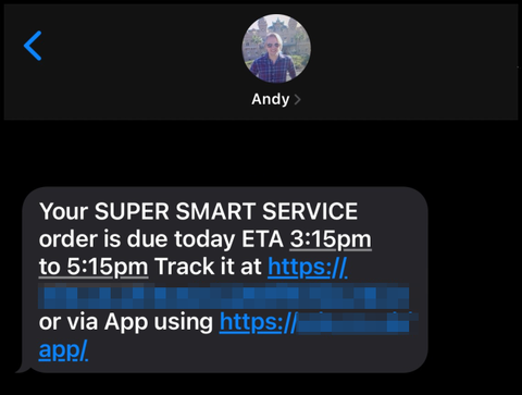 荷物が届く時間メール