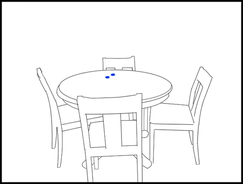 テーブルの上に何かある