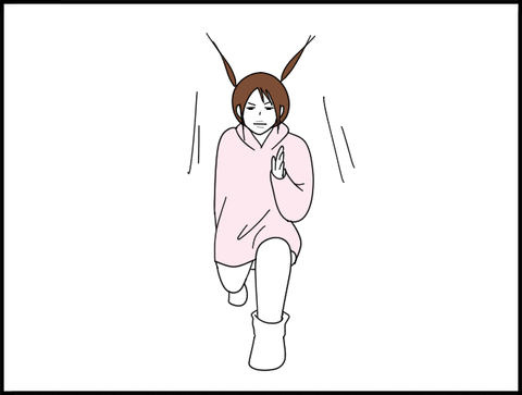 真顔でランジするチハナ