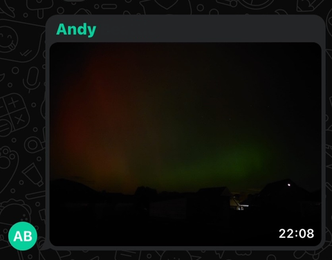 旦那のオーロラ写真