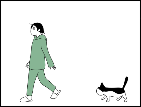 付いてくる花さん