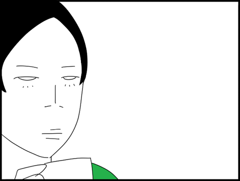 テレビを無言で見つめる２
